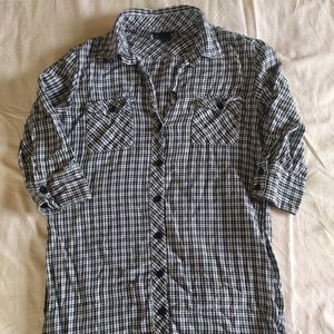Fox Black & White Plaid Tunic Shirt S